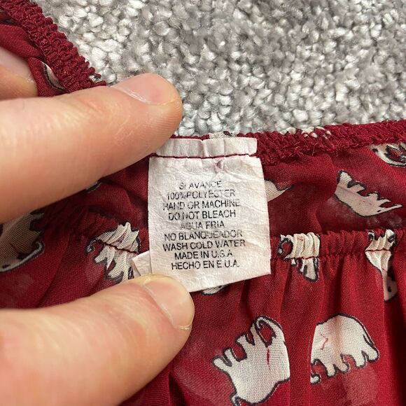 Unbranded Blouse Shirt Womens 3XL Red Long Sleeve Elephant Print Ladies Top - Picture 4 of 8